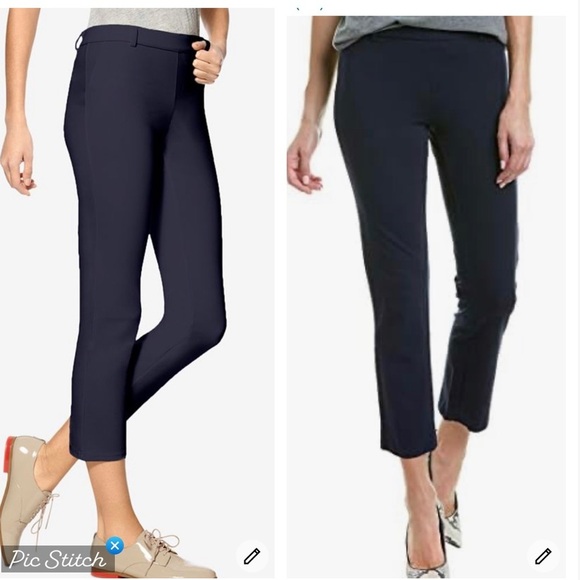 Hue Little Black Cropped Treggings Navy - Picture 1 of 9